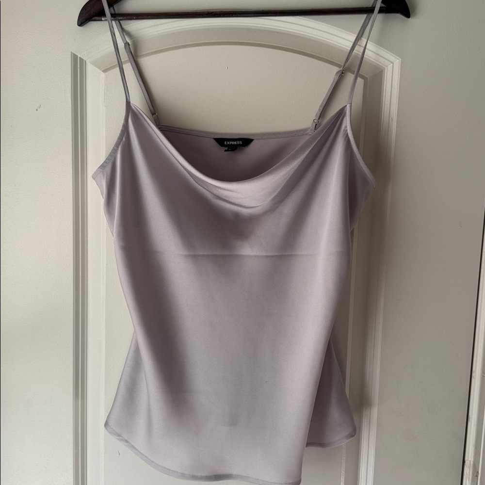 Express Silver Silk-Like Cami/Tank